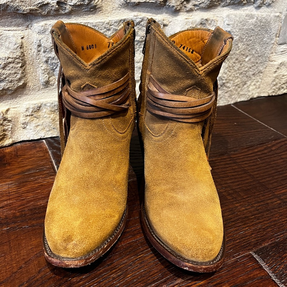 Tan Lucchese Robyn Booties size 7.5